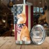 Shiba Inu American Flag 20oz 30oz Travel Tumbler TB1028