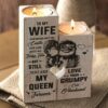 To My Wife You Are My Queen Candle Holder With Heart