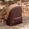 Backpack Leather and Tweed Wool