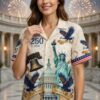 Eagle USA 250th Anniversary Hawaiian Shirt New Women