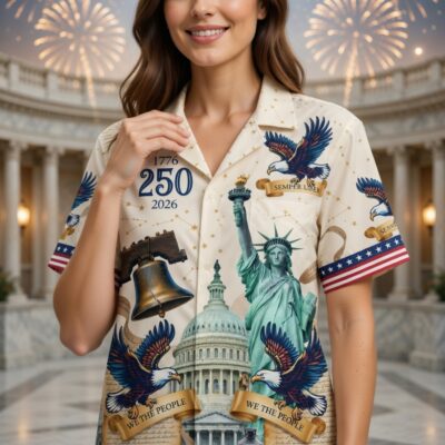Eagle USA 250th Anniversary Hawaiian Shirt New Women