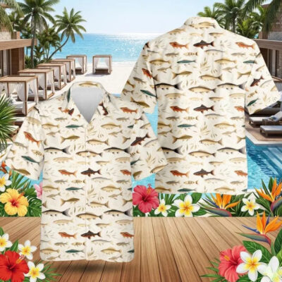 Summer Vaccation Beach Hawaiian Shirt Fish