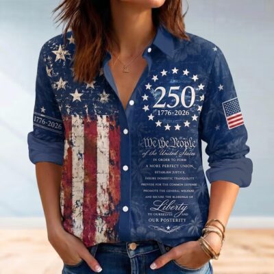 USA 250th Anniversary Linen Shirt Vintage